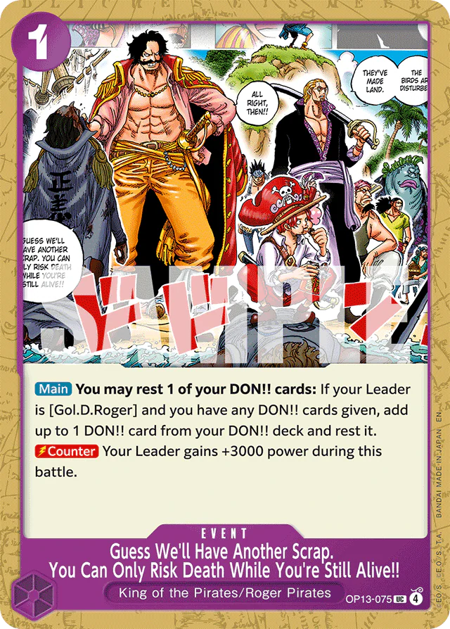 Guess We'll Have Another Scrap. You Can Only Risk Death While You're Still Alive!!